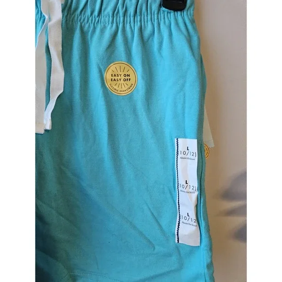 Cat & Jack Boys Girls Shorts L 10/12 Teal‎ Elastic Drawstring New With Tags - Picture 4 of 6